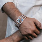 Orignal Rudraksha Silver Jay Thakar Five Lines Bracelet