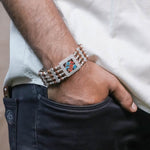 Orignal Rudraksha Silver Jay Thakar Four Line Bracelet