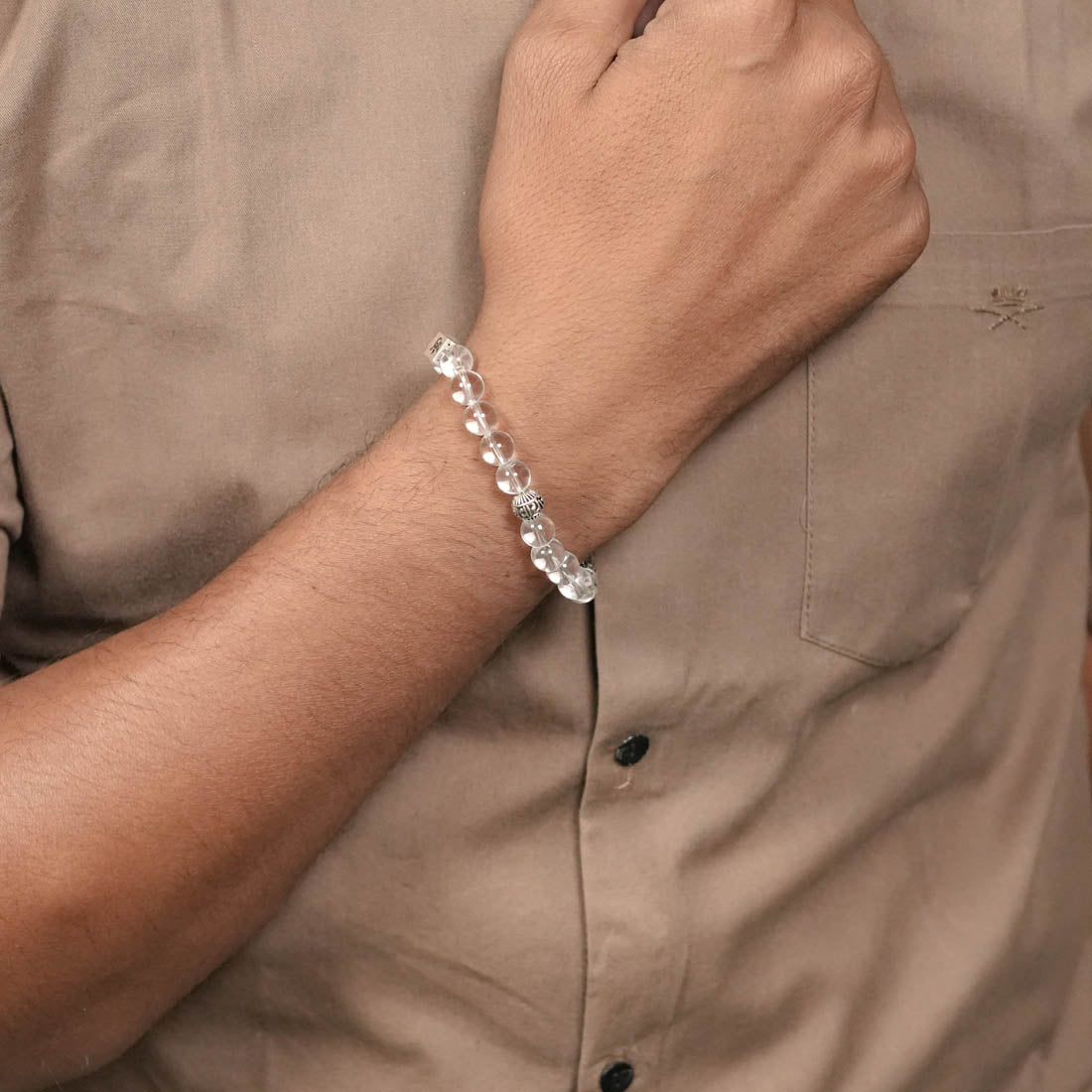 Orignal Spatik Beads with Om Namah Shivay Silver Beads Bracelet