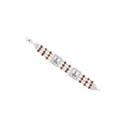 Rudraksha Silver Two Goga Triple Line Bracelet