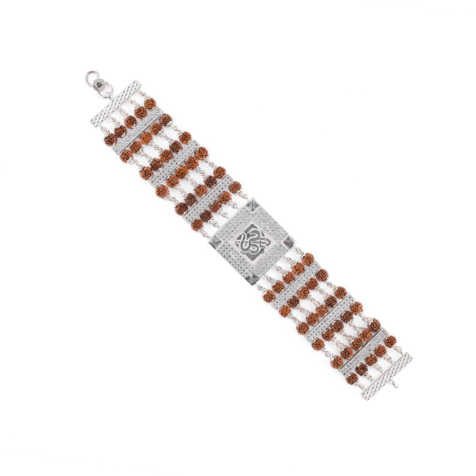 Original Rudraksha Om Trishul Five Line Bracelet