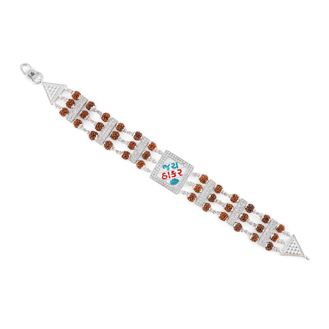 Rudraksha Silver Jay Thakar Brooch Bracelet