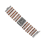 92.5 Silver Shiva Brooch Six Line Rudraksha Bracelet