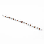 Rudraksha Silver Om Beads Capping Bracelet