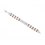Original Rudraksha Silver Goga Brooch Double Line Bracelet