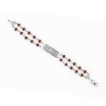 Rudraksha Silver Star Symbol double line Bracelet