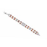 Rudraksha Silver Bracelet with Central Naag Double Line