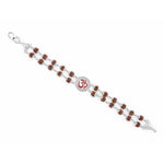 Original Rudraksha Round Om Double Line Bracelet