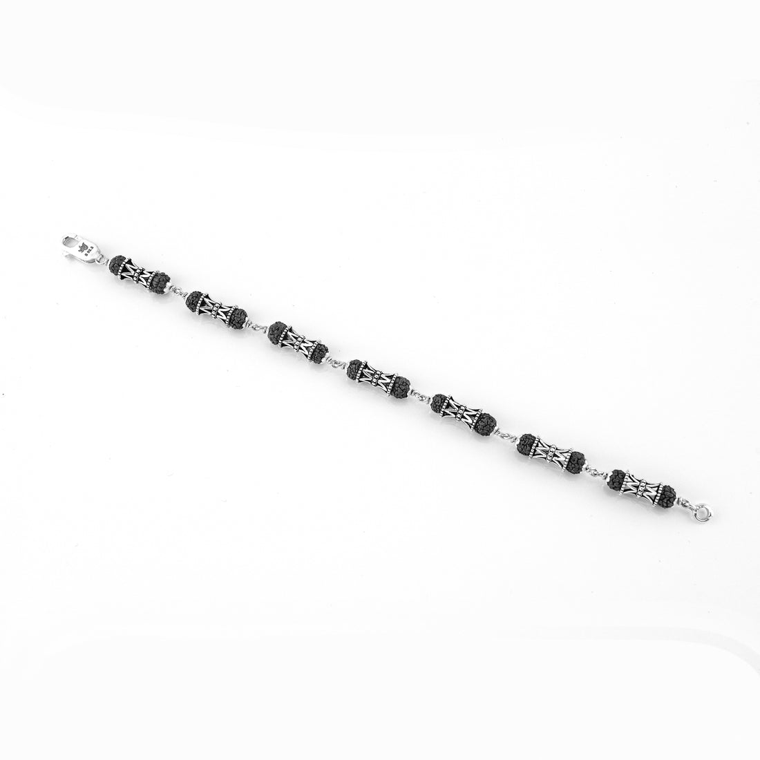 Rudraksha Silver Damaru Bracelet