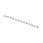Rudraksha and Cylindrical Silver Beads Bracelet