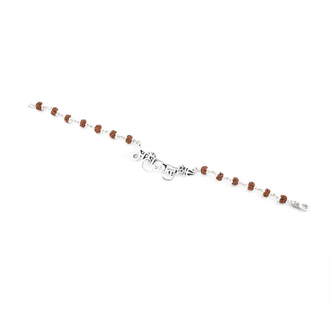 Rudraksha Silver Mahakal Name Bracelet