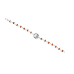 Rudraksha Silver Bracelet with Om in Pointed Circle
