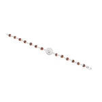 Rudraksha Silver Bracelet With Om in a Concave Sphere