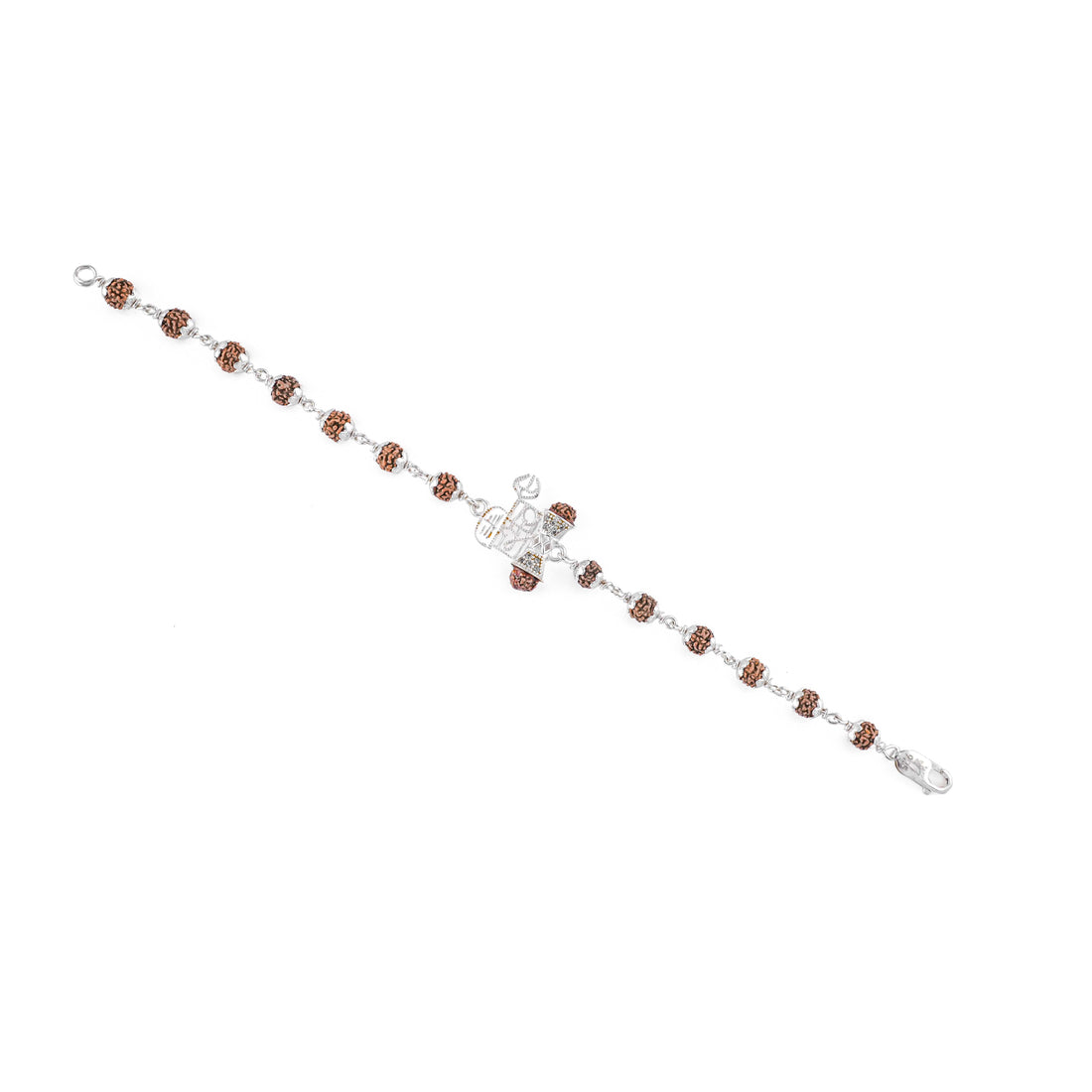 Buy Rudraksha Silver Shiv and Trishul  Damru Bracelet