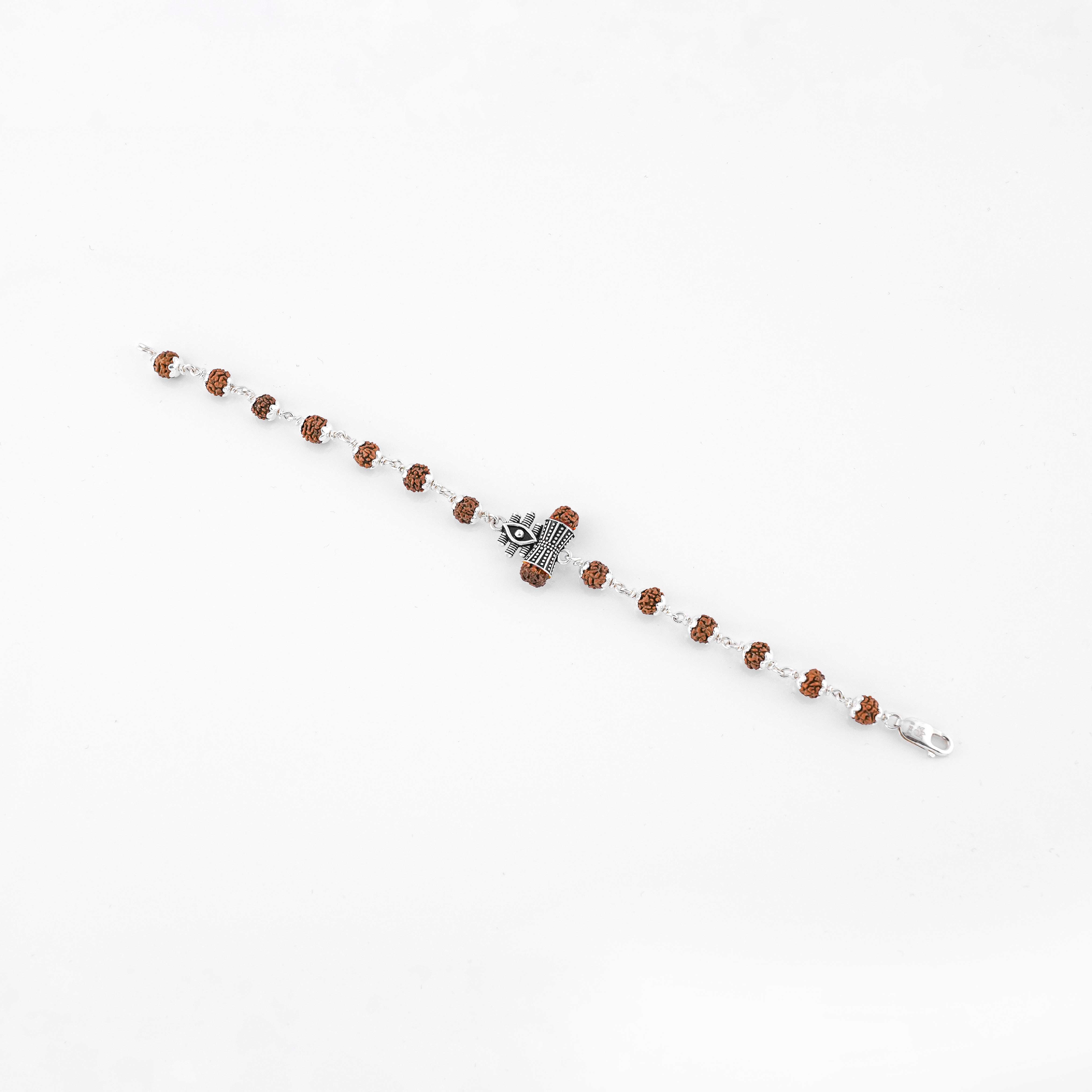 Buy Rudraksha Silver Shiva Third Eye Bracelet