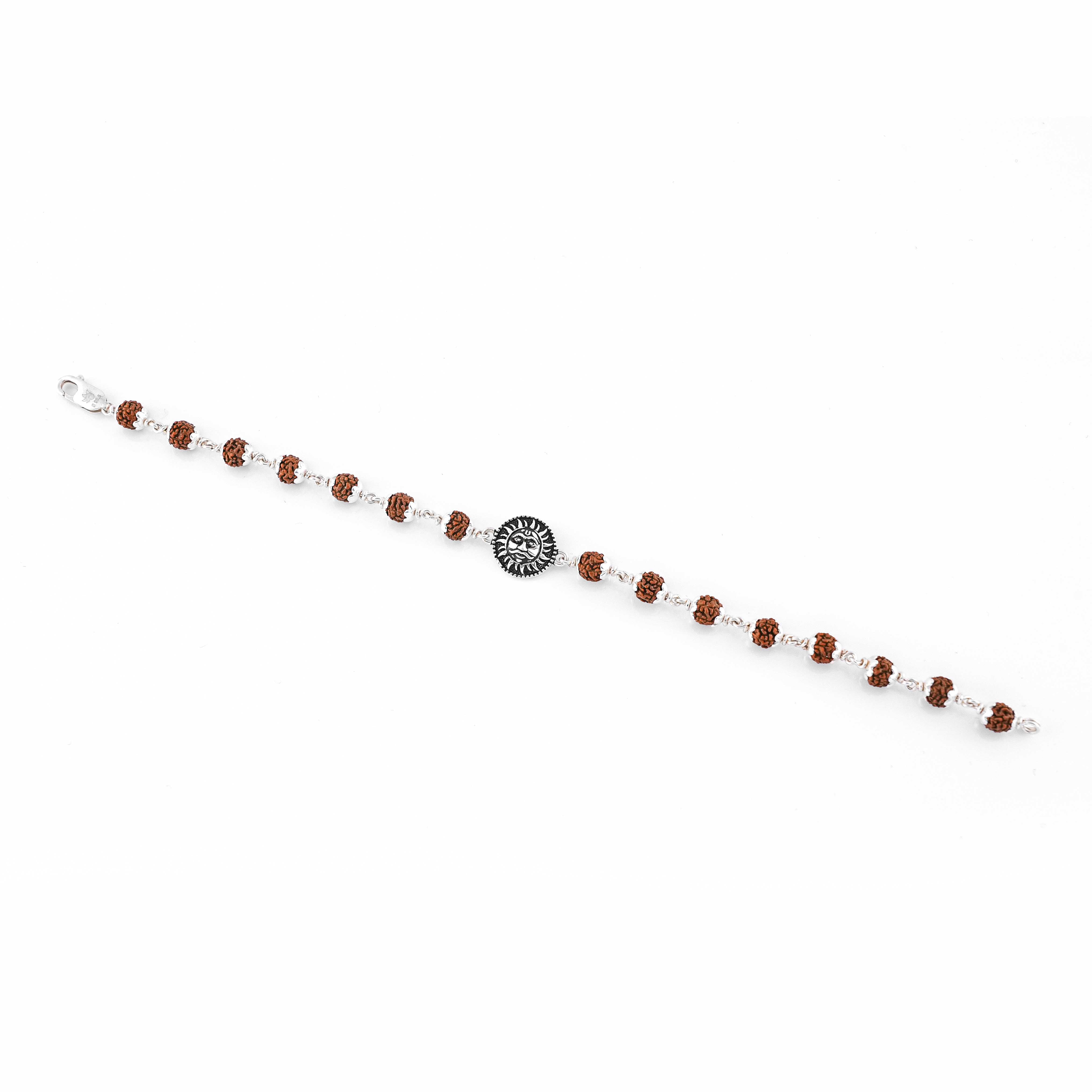 92.5 Silver Suryadev Rudraksha Bracelet