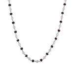 Rudraksha with Sphatik Diamond Cut Beads Silver Mala