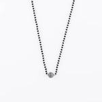 Real Black Beads Mangal Sutra with Beaded Silver Circular Pendant for Women