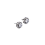 Silver Set Chain Circular Pendant and Earrings with Finely Cut Stones for Women