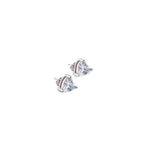 Silver Set Chain Heart-Shaped Pendant and Earrings with Stones for Women