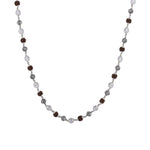 Rudraksha with Sphatik and Om Silver Beads Mala
