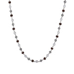 Original Rudraksha with Sphatik Diamond Cut and Om Silver Beads Mala