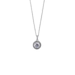 Silver Set Chain Circular Pendant and Earrings with Finely Cut Stones for Women
