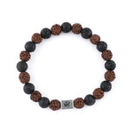 Rudraksha with Lava Beads Bracelet