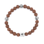 Rudraksha with Om Silver Beads Bracelet