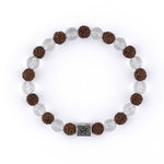 Rudraksha with Sphatik Diamond Cut Beads Bracelet