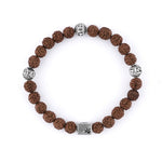 Rudraksha with Jay Shree Ram Silver Beads Bracelet