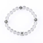 Sphatik Beads with Om Silver Beads Bracelet