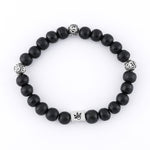 Ebony Karungali with Om Silver Beads Bracelet