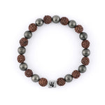 Rudraksha with Pyrite Beads Bracelet