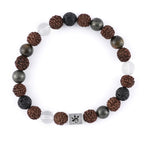 Rudraksha with Lava, Pyrite & Sphatik Beads Bracelet