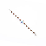 Rudraksha Silver Bracelet with Colorful Tortoise Single Line for Kids