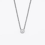 Solitaire Round Shape Mangalsutra in Silver 92.5