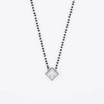 Solitaire Square Shape Mangalsutra in Silver 92.5