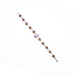Real Rudraksha Silver Bracelet with Colorful Teddy Bear Single Line for Kids