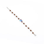 Rudraksha Silver Bracelet with Colorful Airplane Single Line for Kids