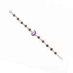 Rudraksha Silver Bracelet with Teddy and Moon Single Line for Kids
