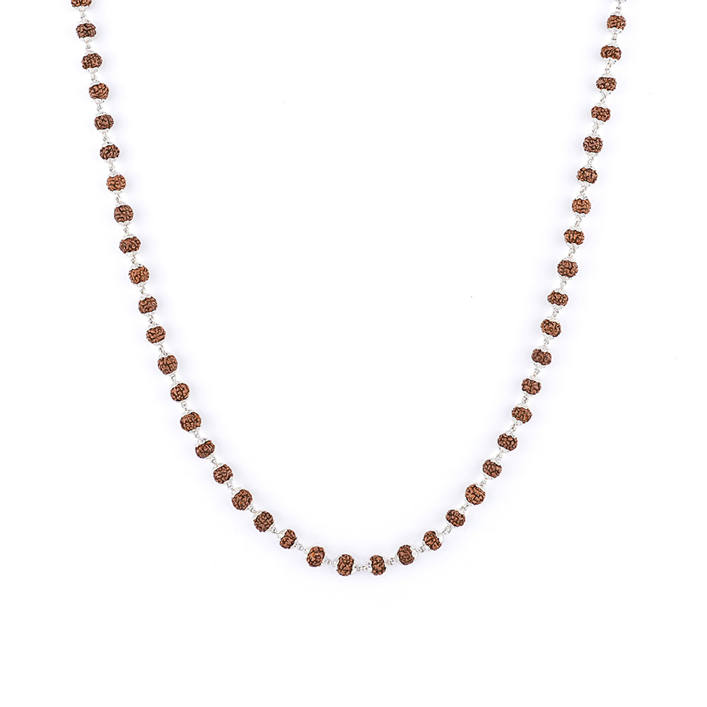 Rudraksha Silver Mala ( 6 - 7 mm Rudraksha)