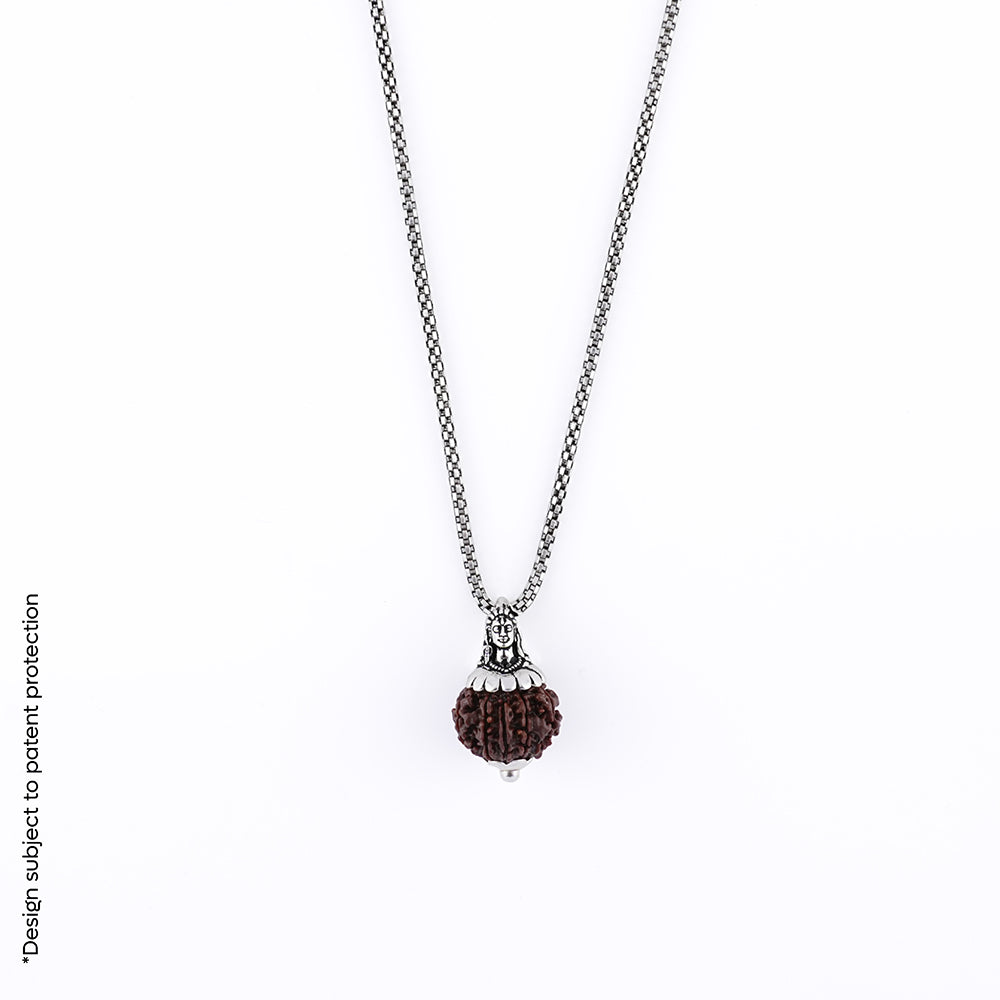 Silver Chain With Rudraksha