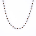 Authentic Rudraksha Silver Mala (Perforated Oval Beads)