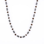 Cylinder Silver Rudraksha Mala