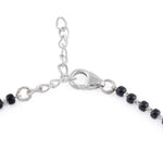 Real Black Beads Mangal Sutra with Beaded Silver Circular Pendant for Women