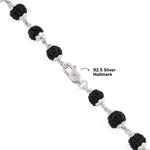 Black Rudraksha Silver Mala