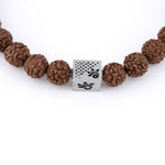 Rudraksha with Jay Shree Ram Silver Beads Bracelet