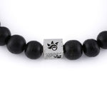 Ebony Karungali with Om Silver Beads Bracelet