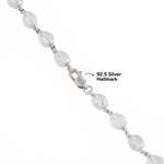 Sphatik Diamond Cut Beads Silver Mala